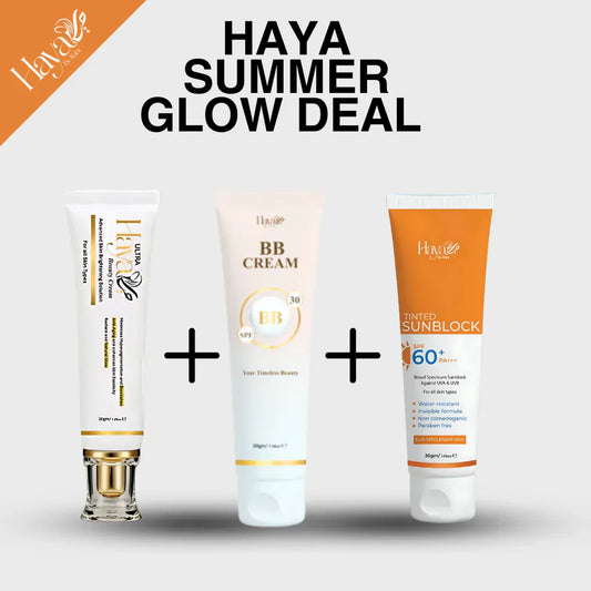 Haya Summer Glow Deal – 3 in 1 Skin Care Bundle!